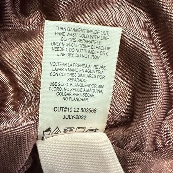 Louna Ruched Knee Length Dress Women's XS Brown Jersey Long Sleeve V-Neck RTR - Picture 9 of 14